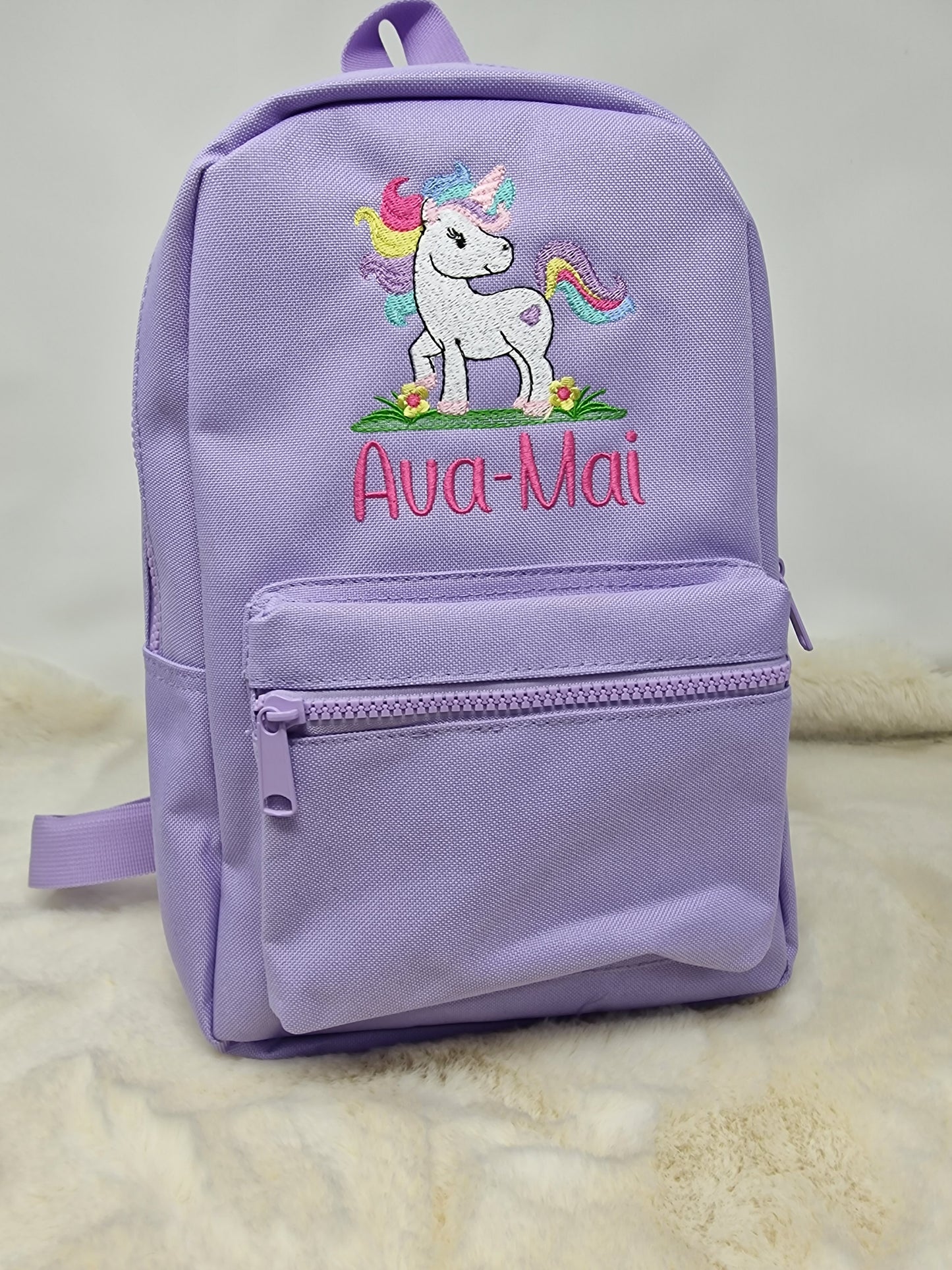 Personalised Embroidered Unicorn backpack