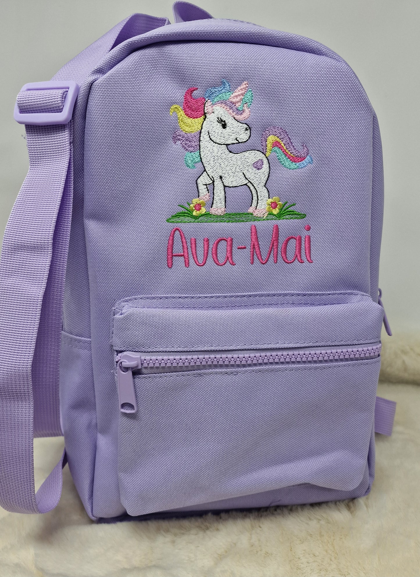 Personalised Embroidered Unicorn backpack