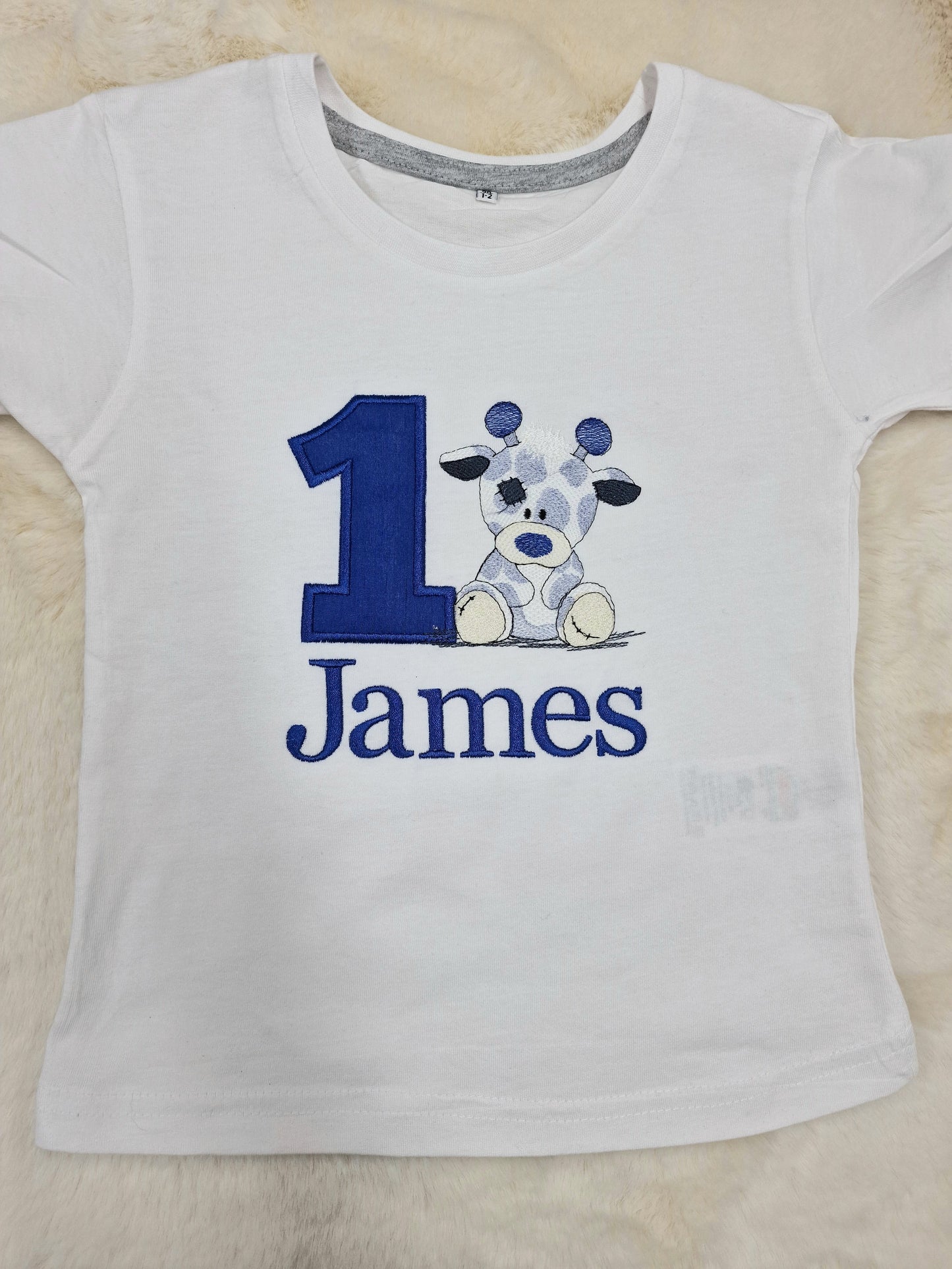 Cute baby giraffe birthday tee
