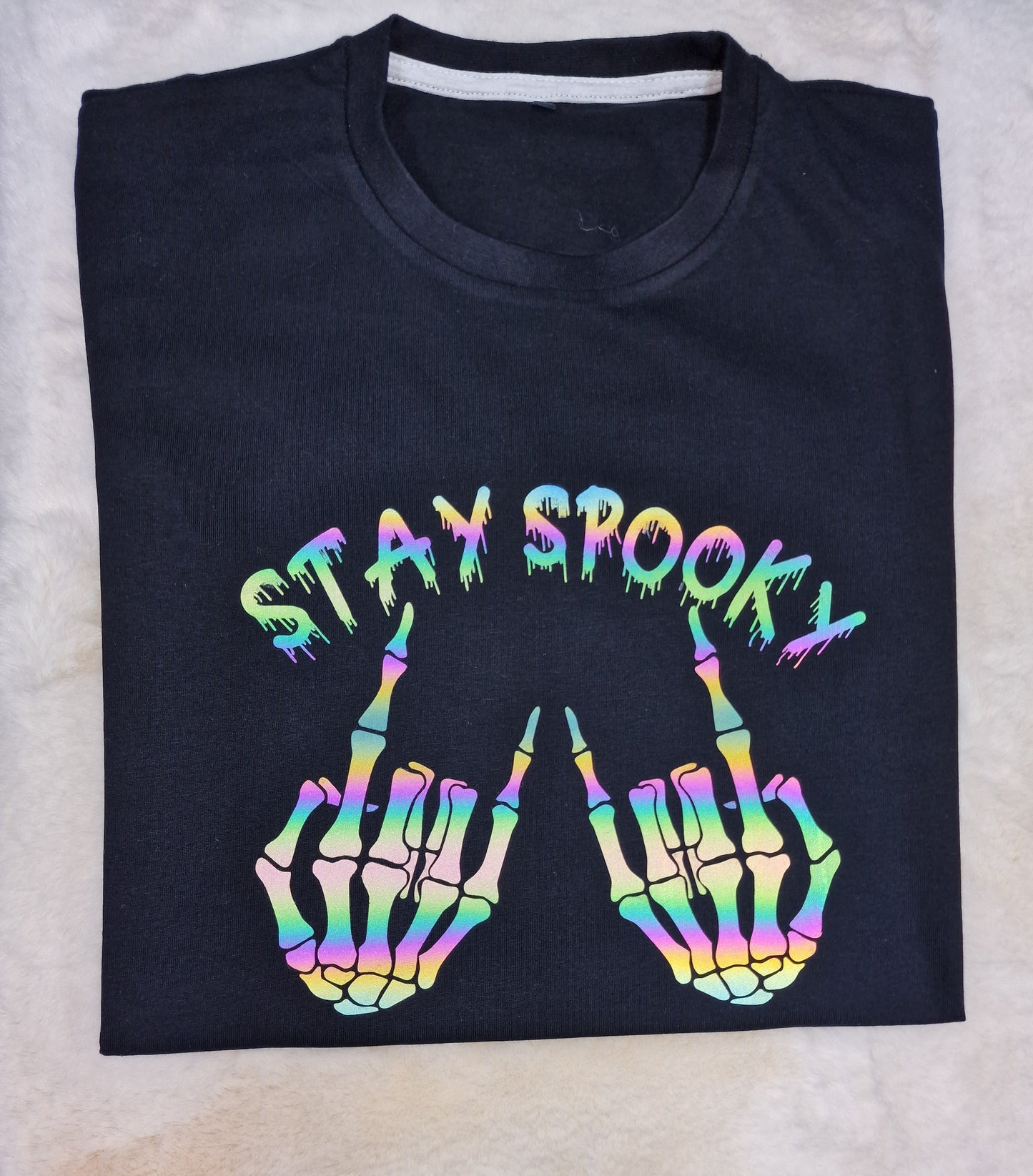 Stay Spooky rainbow reflective T-shirt