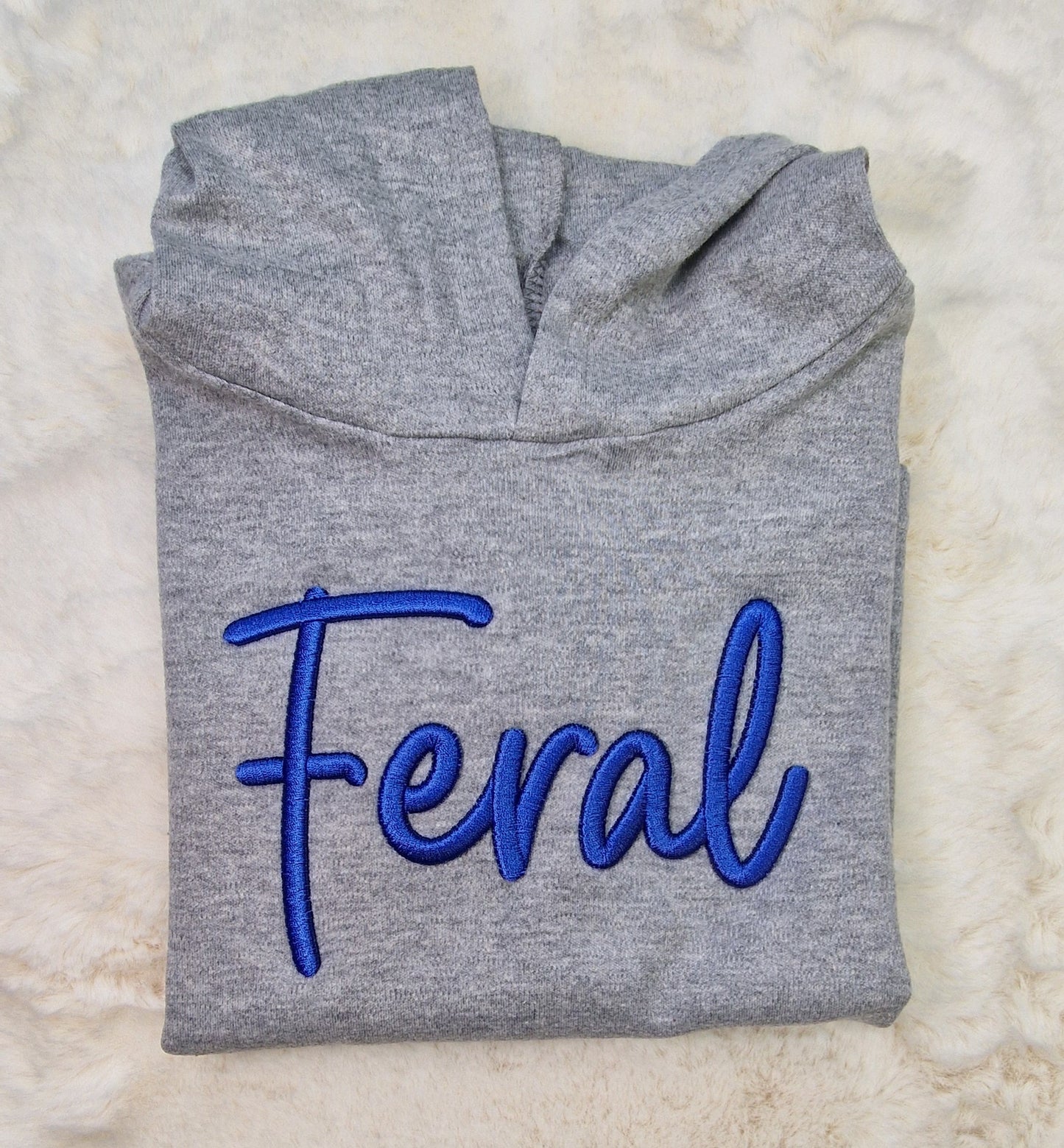 3D Embroidered kids Feral long sleeve hooded t-shirt