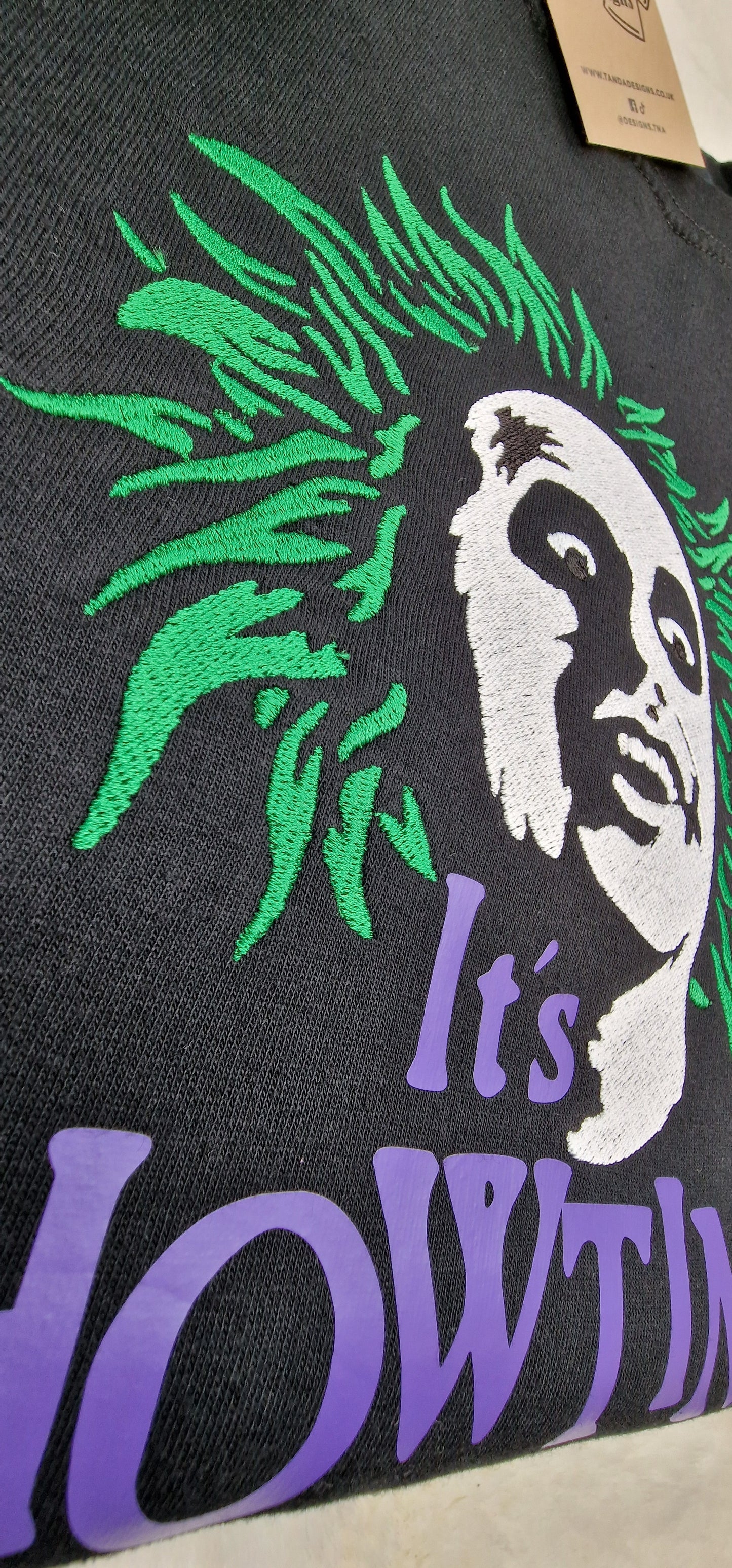 Its showtime! Embroidered face halloween sweater