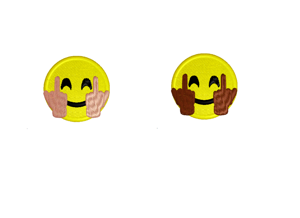 Middle finger emoji embroidered Beanie