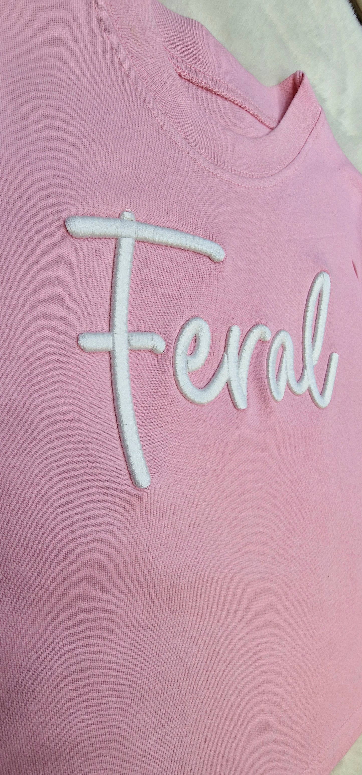 3D Embroidered kids Feral t-shirt