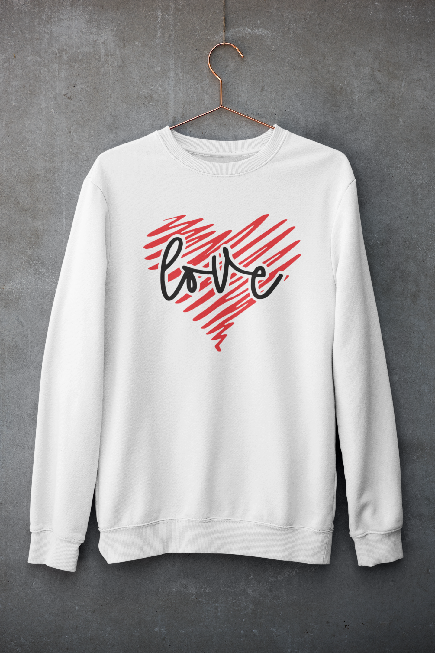 Scribble heart Love Sweatshirt
