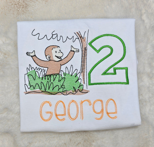 Cute Little Monkey Birthday Tee
