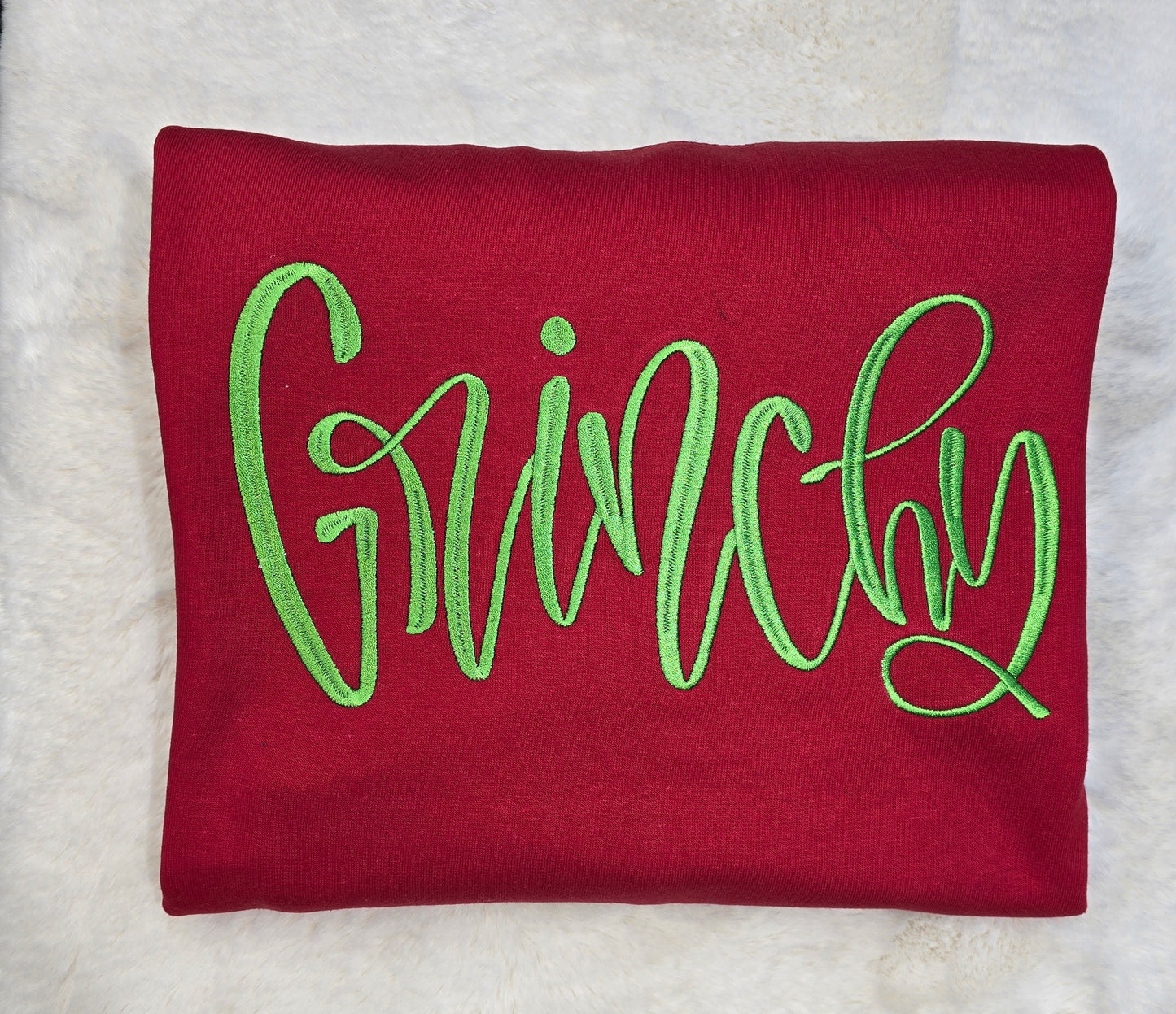 Embroidered Grinchy Sweater