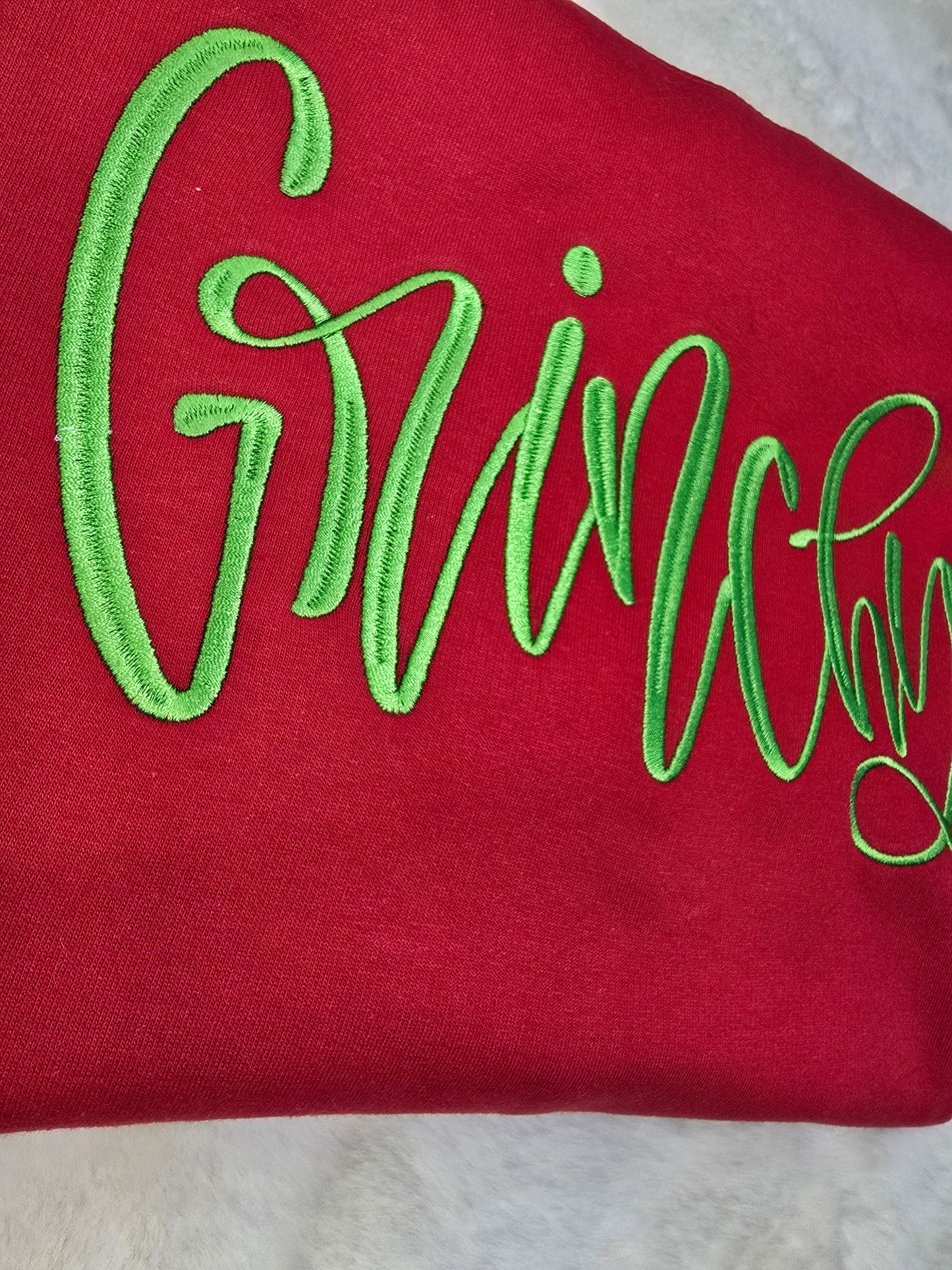 Embroidered Grinchy Sweater