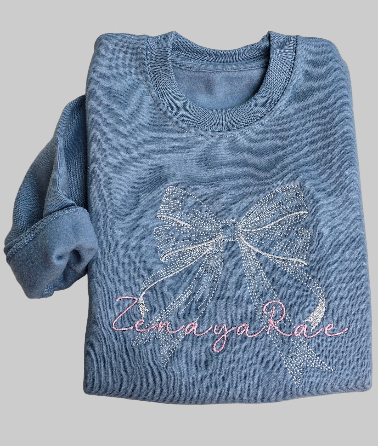 Girls Personalised embroidered bow sweater