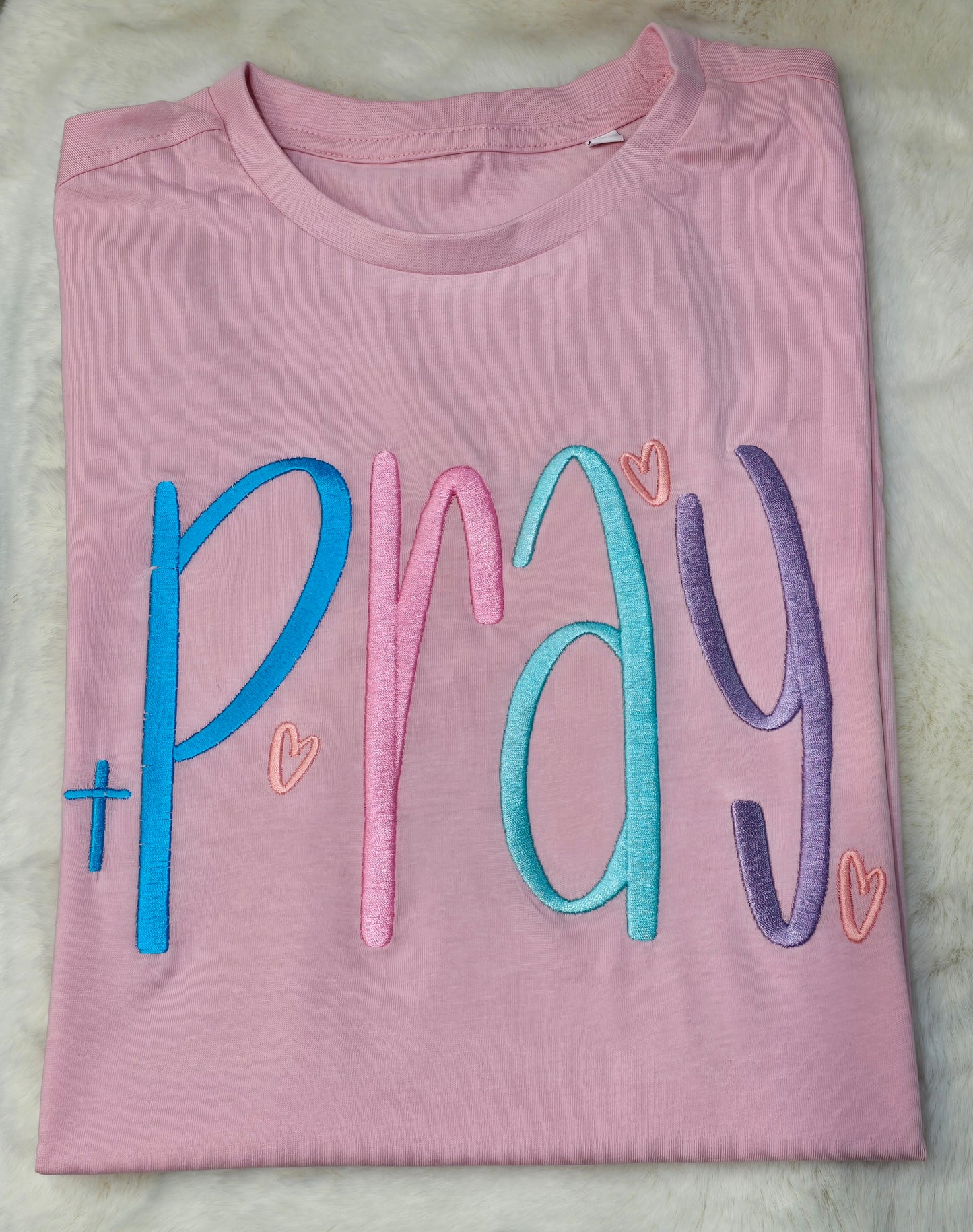 Embroidered “Pray” T-Shirt