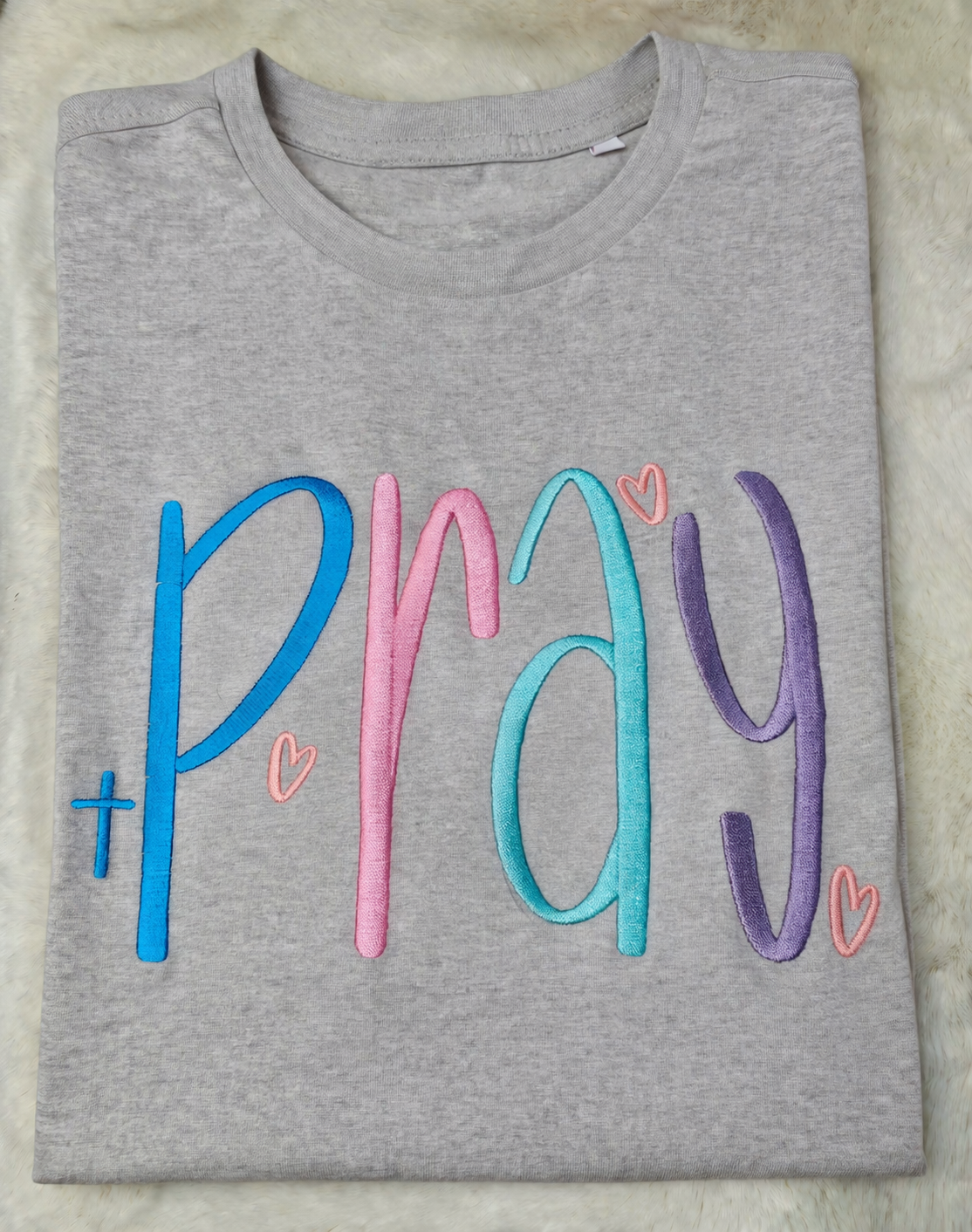 Embroidered “Pray” T-Shirt