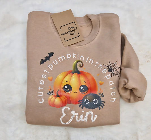 Cutest pumpkin in the patch personalised sweater
