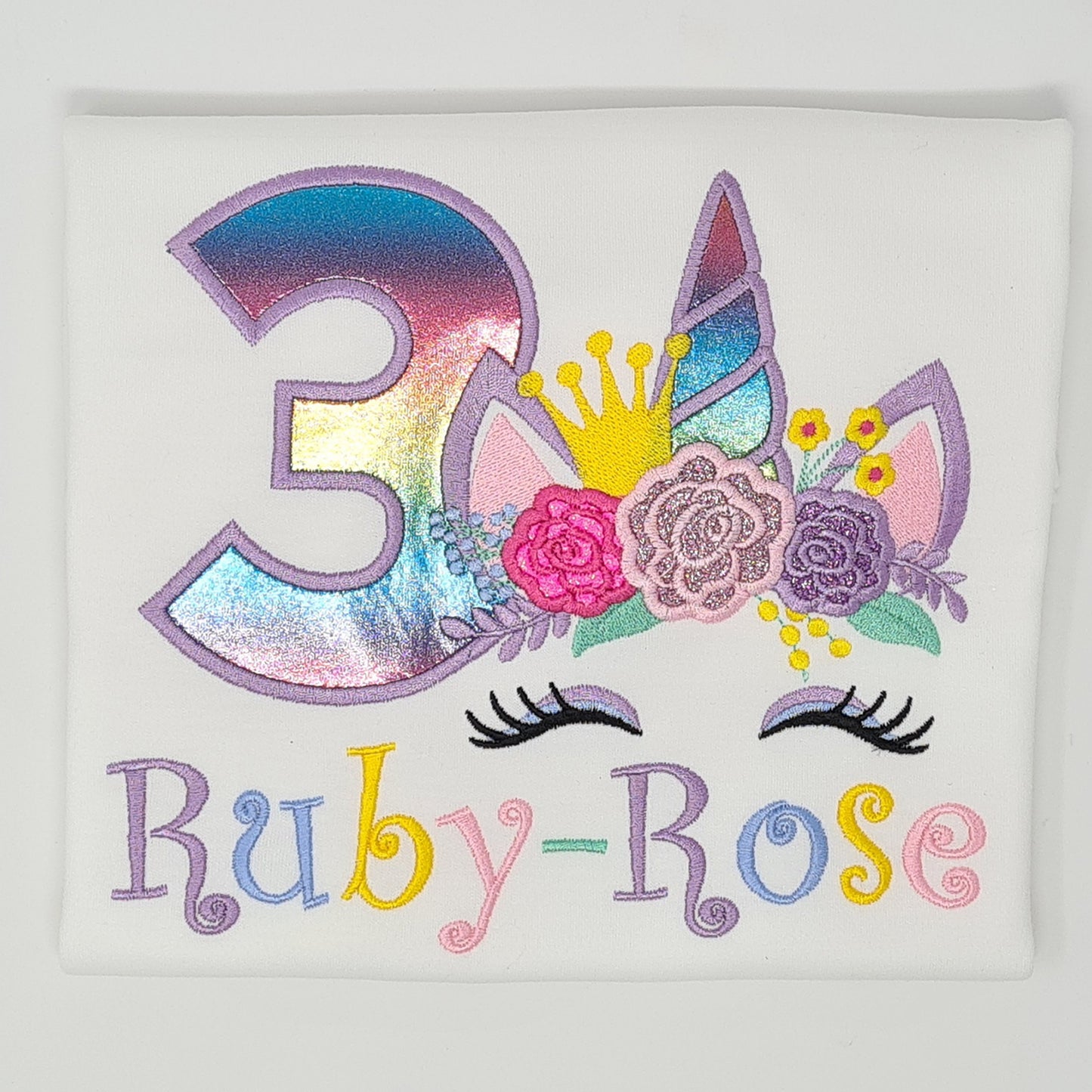 Rainbow unicorn birthday T-shirt